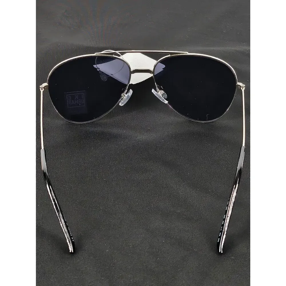 IKE BEHAR NEW YORK MEN’S & WOMEN’S SILVER FRAME SUNGLASSES – UV 400 PROTECTION